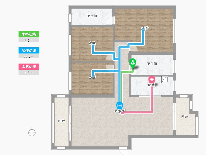 海南省-海口市-永泰花苑小区-104.00-户型库-动静线