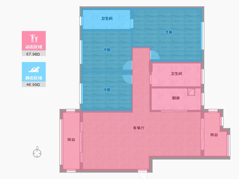 海南省-海口市-永泰花苑小区-104.00-户型库-动静分区