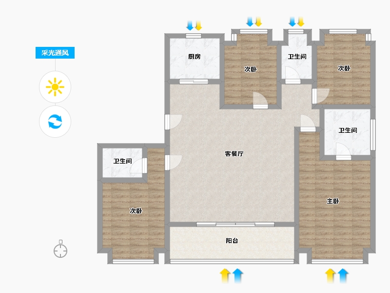 江苏省-南京市-文渊府-138.40-户型库-采光通风