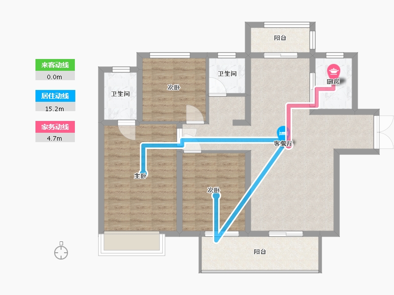 山西省-晋城市-晋福苑-A区-104.00-户型库-动静线