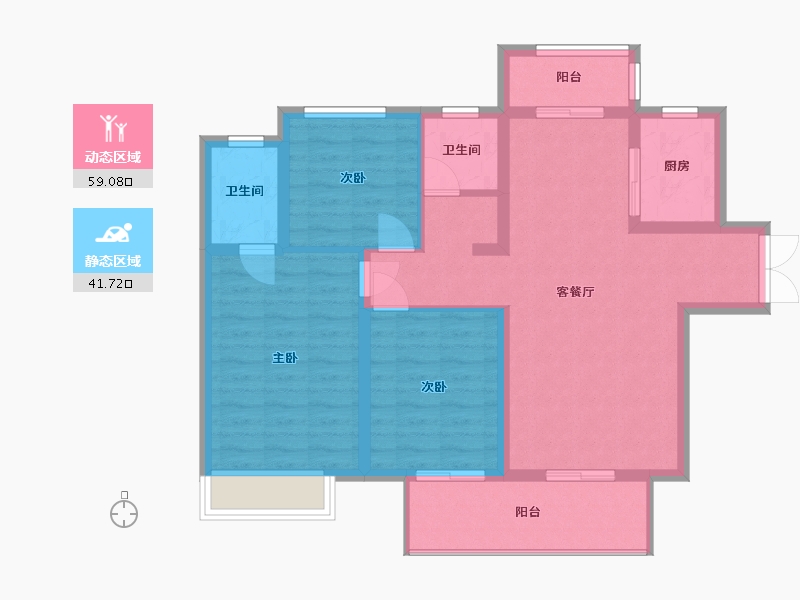 山西省-晋城市-晋福苑-A区-104.00-户型库-动静分区