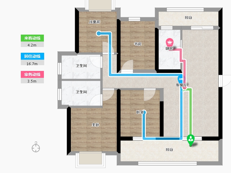 广东省-江门市-滨江和院-93.34-户型库-动静线