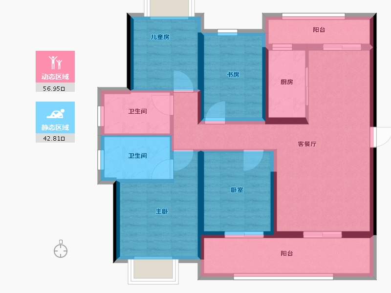 广东省-江门市-滨江和院-93.34-户型库-动静分区