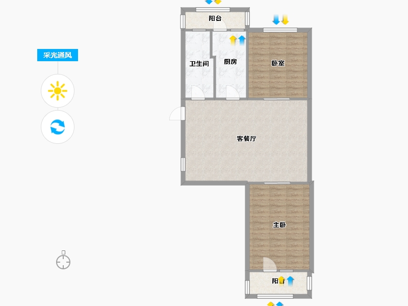 上海-上海市-康达公寓-80.00-户型库-采光通风