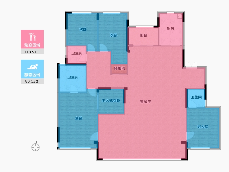 湖南省-长沙市-建发玖洲和玺-164.00-户型库-动静分区