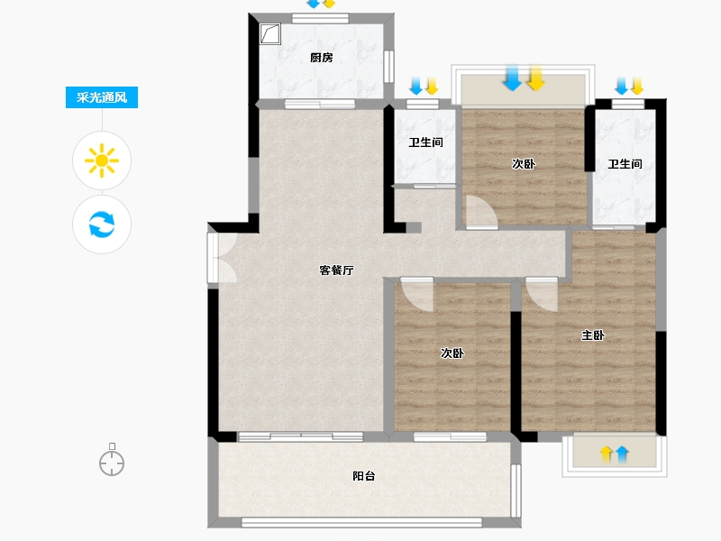 湖南省-湘潭市-万楼湘玺-98.00-户型库-采光通风