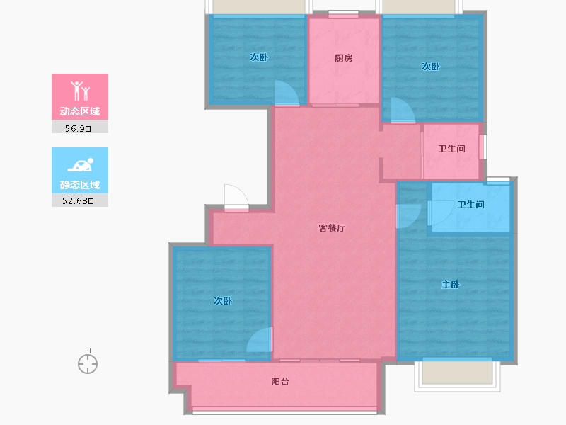 江苏省-镇江市-珑悦府-108.00-户型库-动静分区