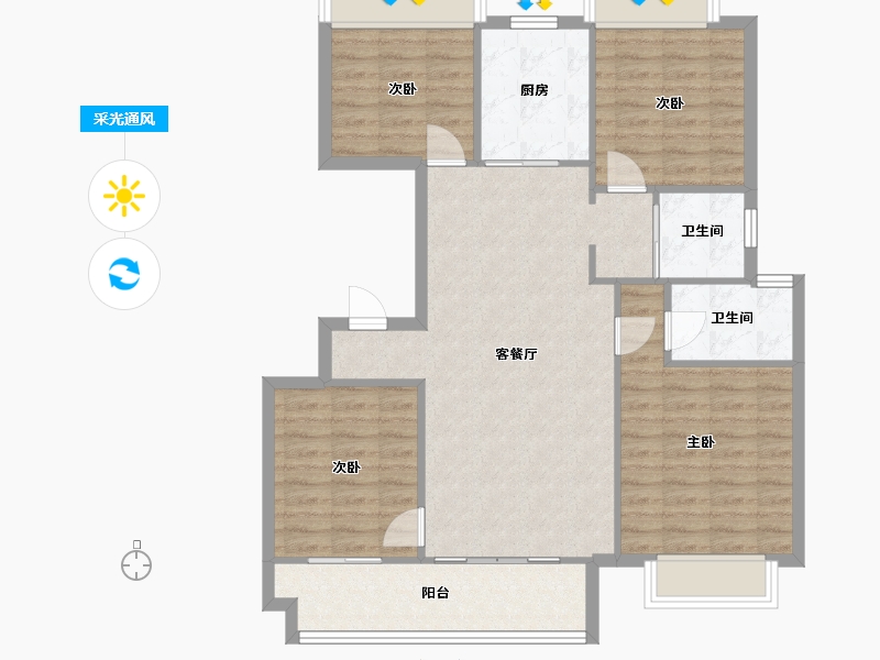 江苏省-镇江市-珑悦府-108.00-户型库-采光通风