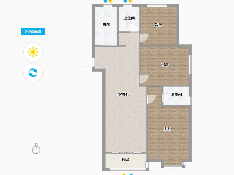 江苏省-南通市-青海新村-北区-107.16-户型库-采光通风