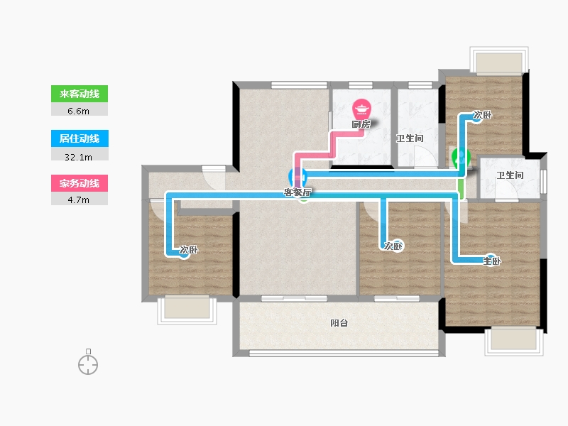 江西省-宜春市-东投华章时代悦府-114.40-户型库-动静线