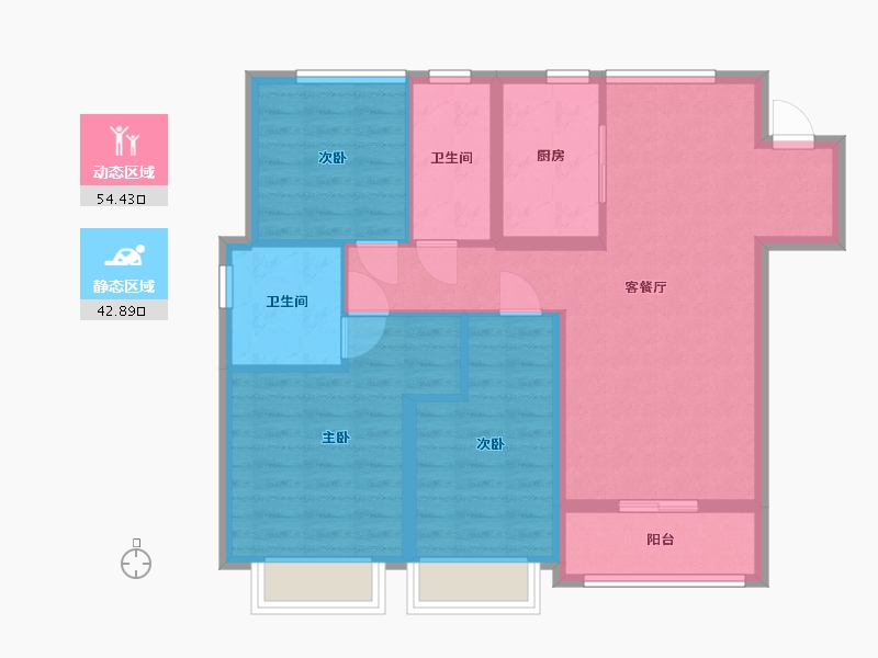 河北省-石家庄市-融创时代中心-96.76-户型库-动静分区