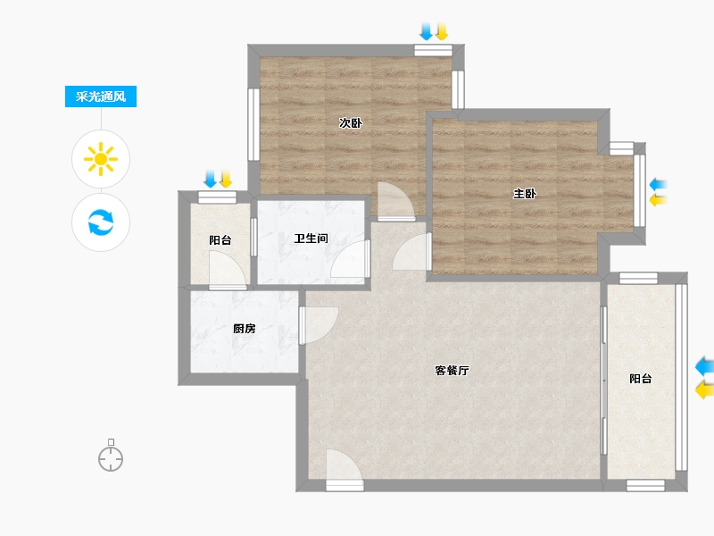 四川省-成都市-西林豫府-B区-62.59-户型库-采光通风