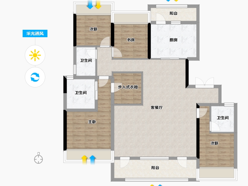 四川省-成都市-武侯区金茂府-108.00-户型库-采光通风