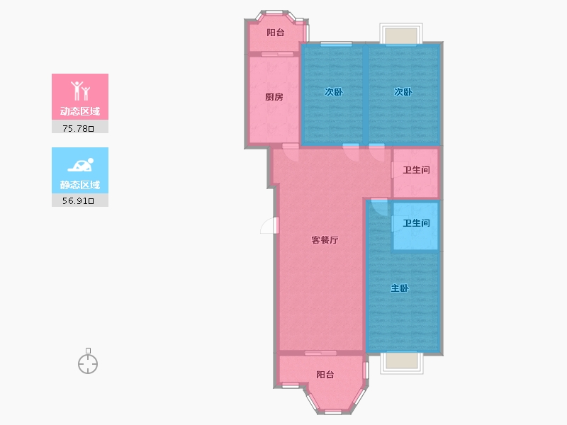 北京-北京市-裕龙花园五区-118.66-户型库-动静分区