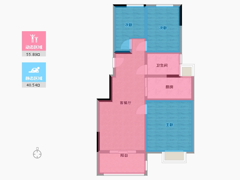 江苏省-淮安市-炎黄国际花园-86.00-户型库-动静分区