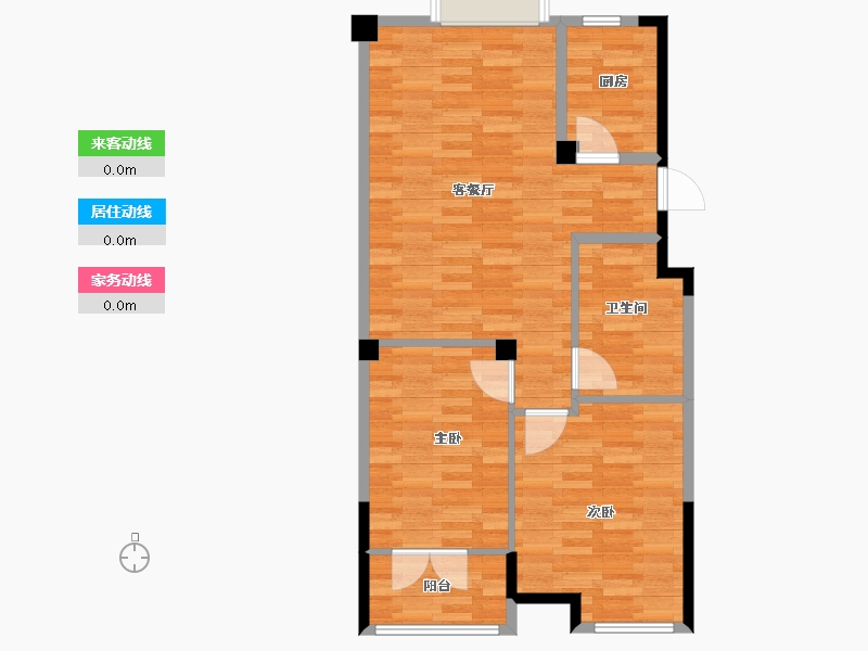 浙江省-杭州市-现代家园-70.03-户型库-动静线