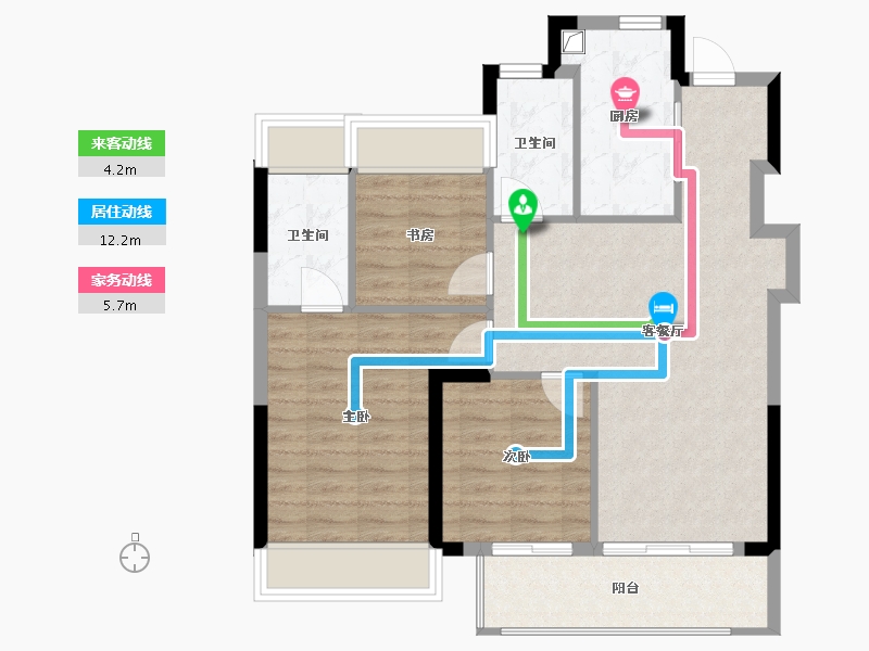 上海-上海市-四季都会青藤里-81.60-户型库-动静线