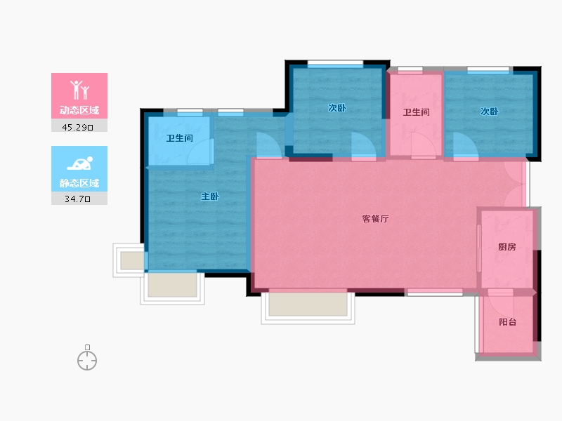 四川省-眉山市-万景峰汇-68.31-户型库-动静分区