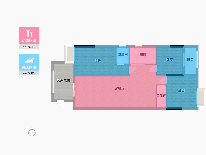 广东省-揭阳市-宝岭雅居-106.96-户型库-动静分区