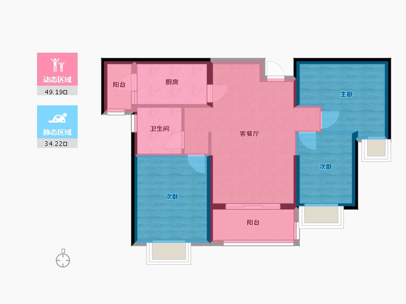 河北省-邢台市-恒大悦府-95.20-户型库-动静分区