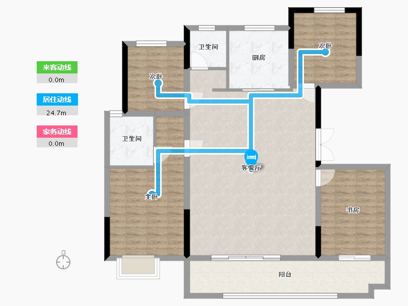 安徽省-宿州市-港利锦绣江南东城小区-124.80-户型库-动静线