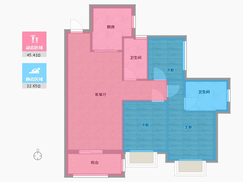 广东省-广州市-星河智荟-70.88-户型库-动静分区