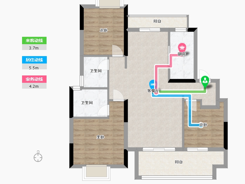 江西省-南昌市-江铃祥云瑞园-88.00-户型库-动静线