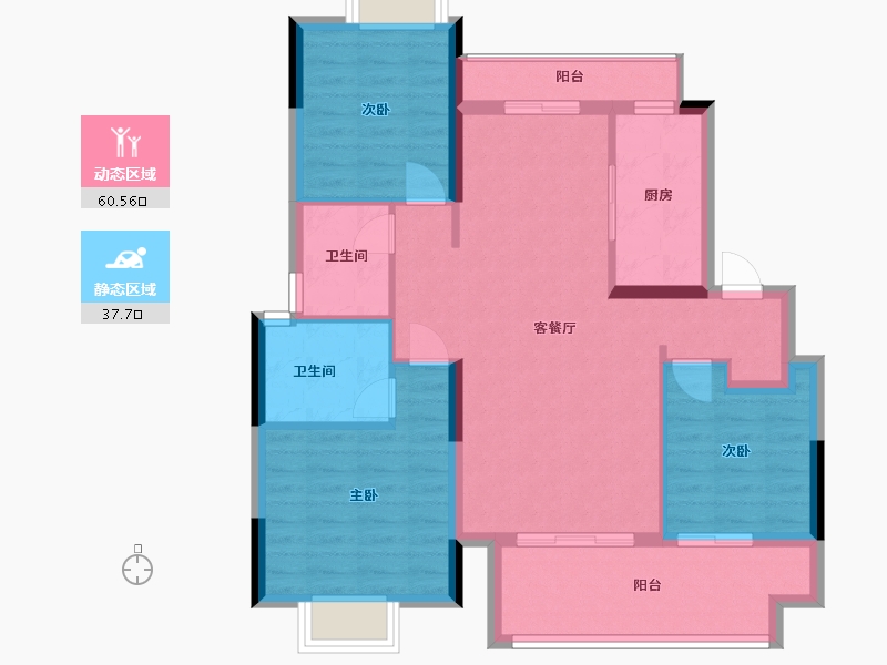 江西省-南昌市-江铃祥云瑞园-88.00-户型库-动静分区