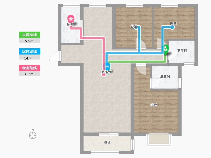 贵州省-遵义市-木楠坝还房-92.00-户型库-动静线