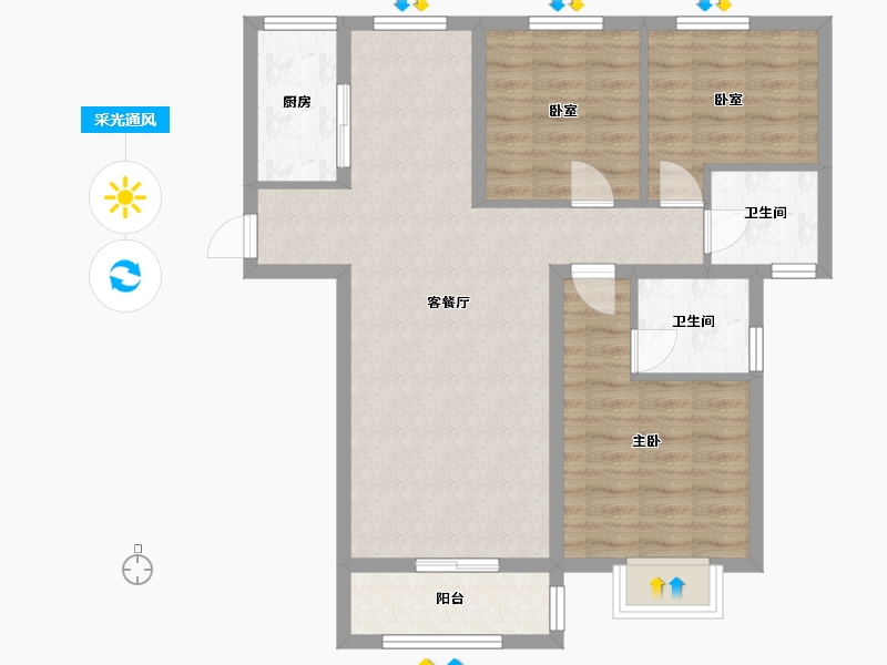 贵州省-遵义市-木楠坝还房-92.00-户型库-采光通风