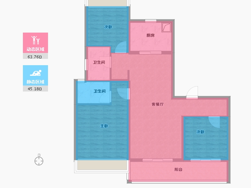 安徽省-蚌埠市-碧桂园星河岚湾-97.53-户型库-动静分区