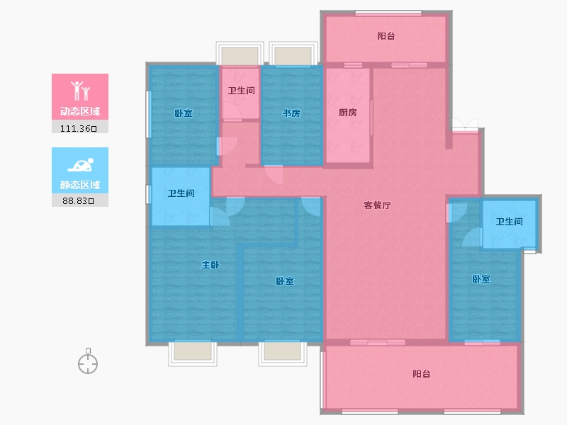 云南省-怒江傈僳族自治州-望江御府-161.60-户型库-动静分区