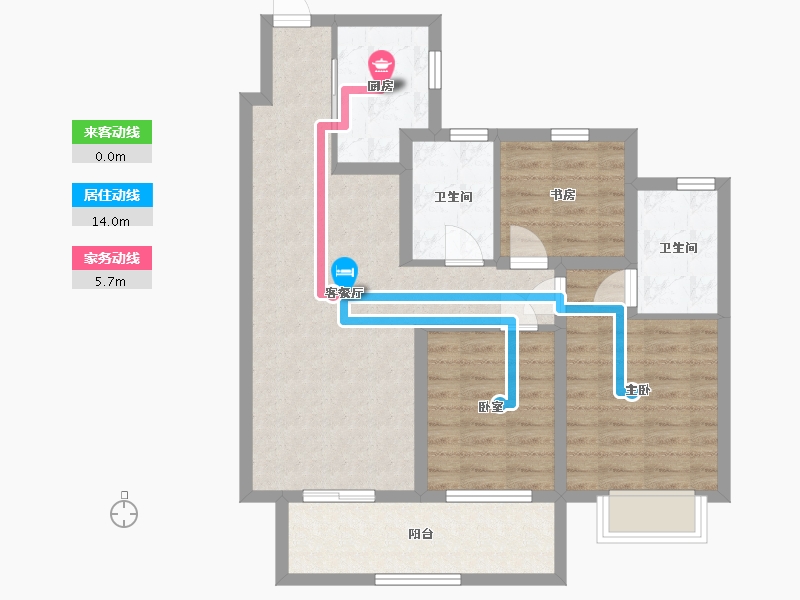 江苏省-南京市-佳源玖棠府-81.60-户型库-动静线