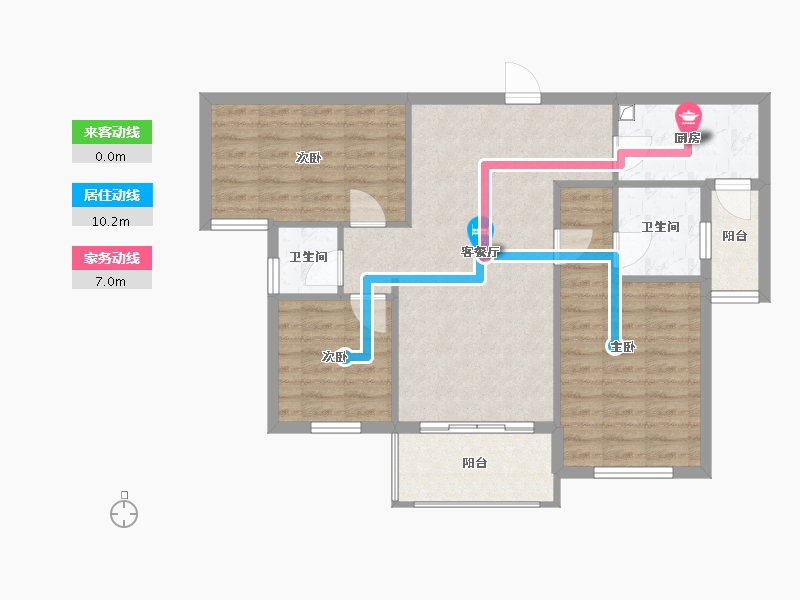 湖北省-天门市-华泰学府春天-84.80-户型库-动静线