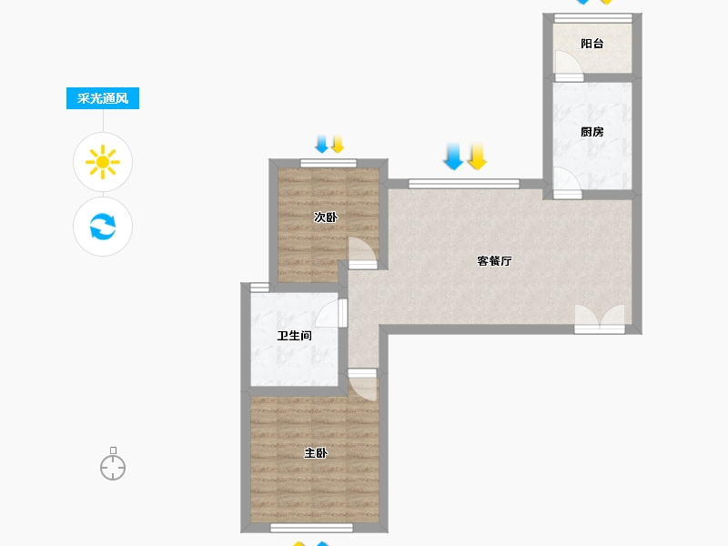 山西省-太原市-富力现代广场-64.29-户型库-采光通风