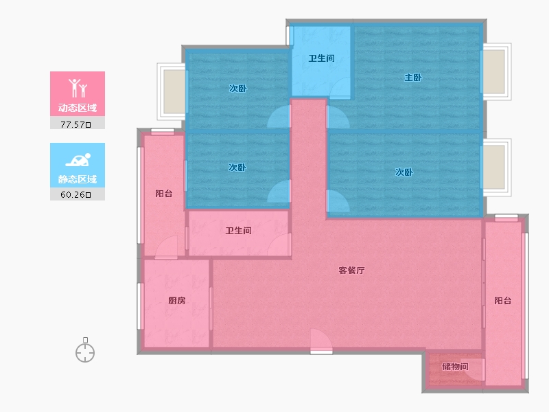 云南省-昆明市-云南映象-C区-135.00-户型库-动静分区