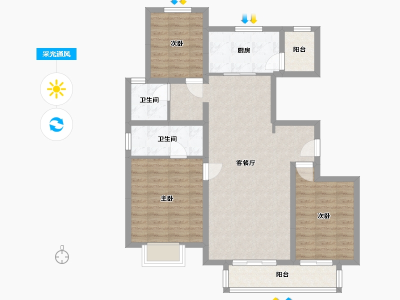 河北省-保定市-璟华庭-98.09-户型库-采光通风