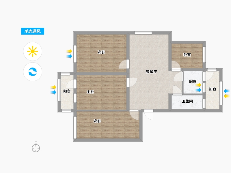 河北省-邢台市-守敬北小区-100.00-户型库-采光通风