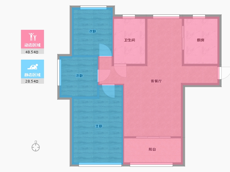 安徽省-合肥市-禹洲华侨城-68.75-户型库-动静分区