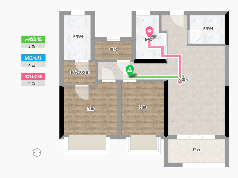 浙江省-嘉兴市-孔雀城塘院-70.80-户型库-动静线