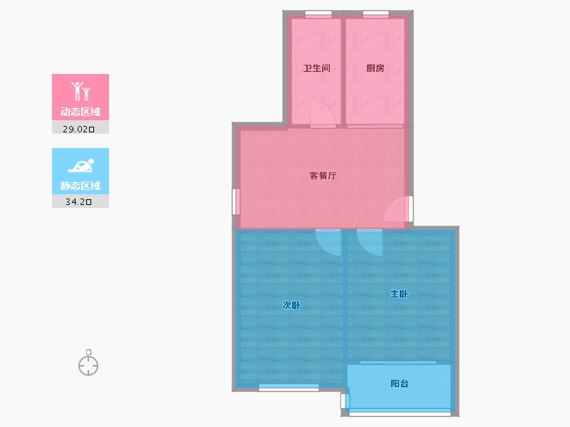 上海-上海市-东波苑二街坊-60.00-户型库-动静分区