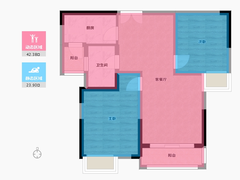 湖北省-宜昌市-雍华阁-62.25-户型库-动静分区