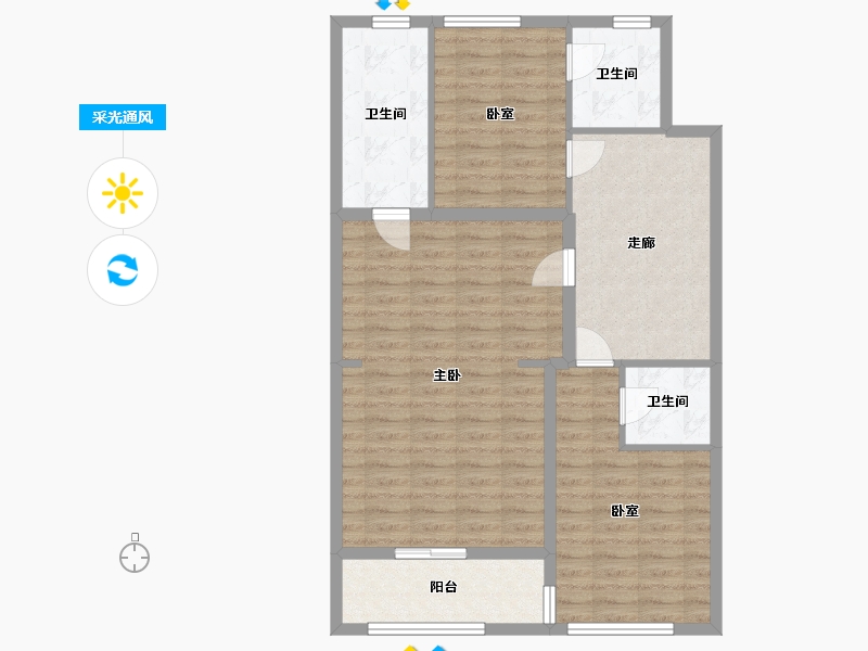 浙江省-台州市-中粮瑞府-173.60-户型库-采光通风