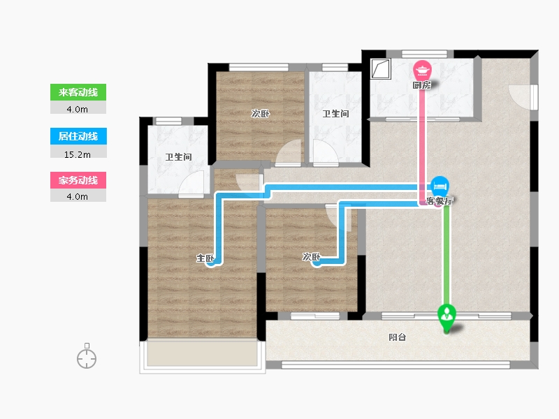 浙江省-嘉兴市-绿城锦玉园-100.80-户型库-动静线