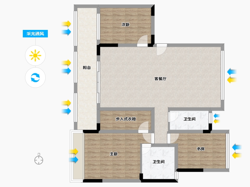 江苏省-苏州市-朝阳河花苑西区-143.00-户型库-采光通风