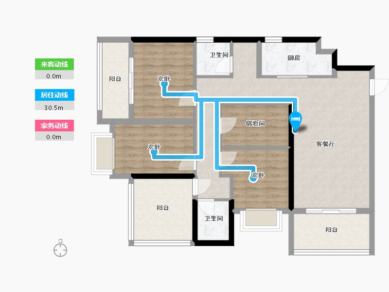 贵州省-贵阳市-万科翡翠公园-102.00-户型库-动静线