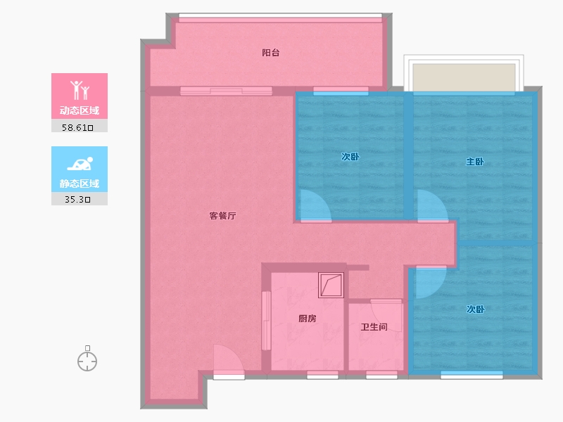 安徽省-阜阳市-石榴学府壹号-83.90-户型库-动静分区