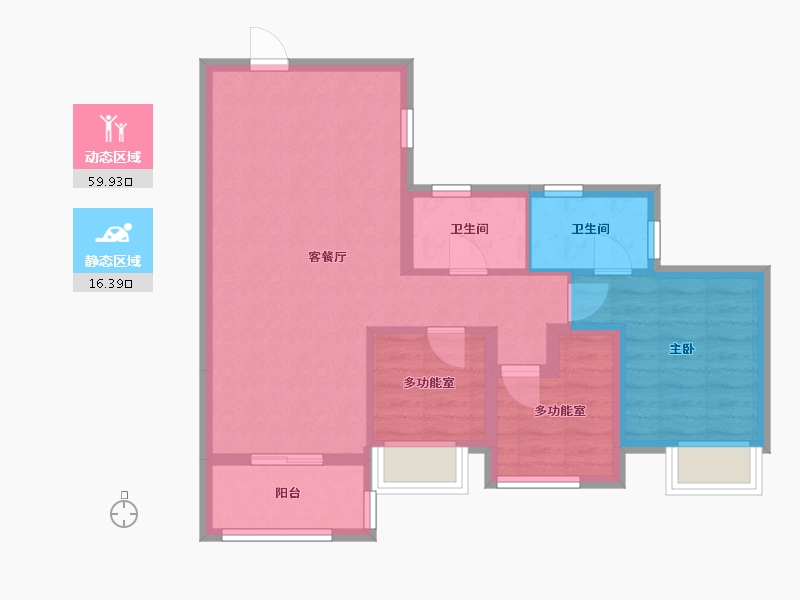 广东省-佛山市-桂樾台-68.40-户型库-动静分区