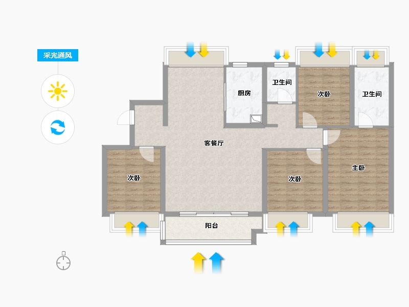 上海-上海市-湖光雅筑-120.00-户型库-采光通风