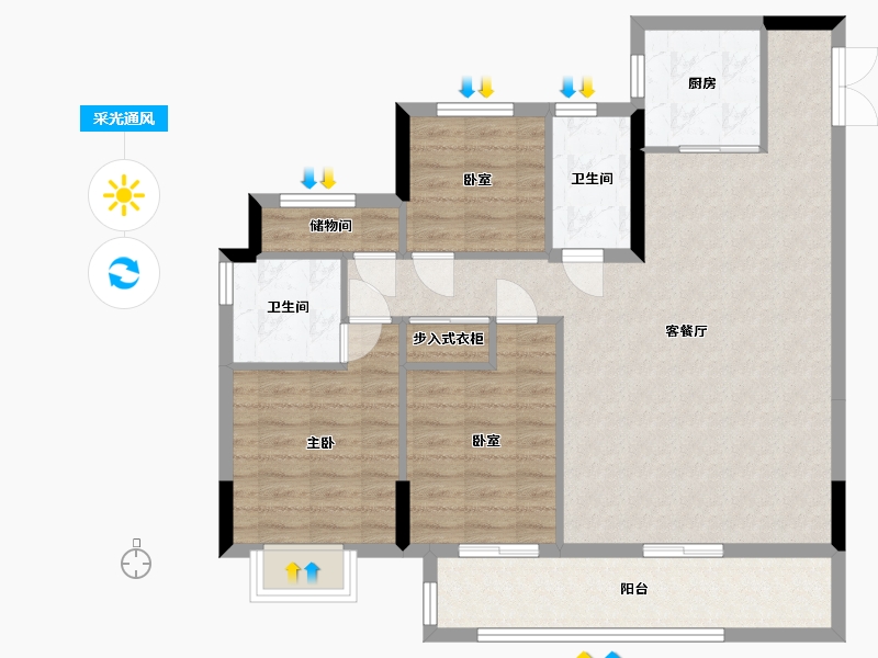 浙江省-丽水市-南宸府-108.00-户型库-采光通风